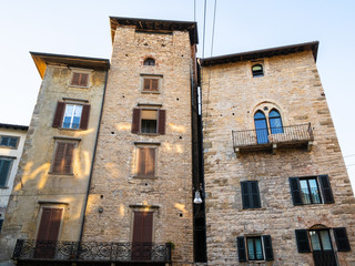 three medieval apartment houses in Bergamo