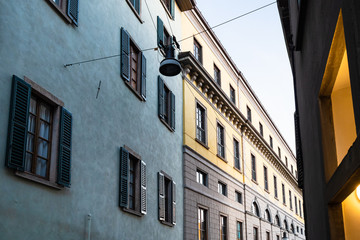 Fototapeta na wymiar apartment houses in Lower Town of Bergamo city