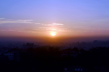 Fototapeta premium sunset in the city