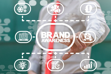 Brand awareness improvement concept. Business branding and marketing, advertising, virtual...