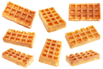 Viennese waffles collection on white