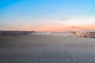 Road surface and sky cloud landscape..
