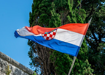 Drapeau de la Croatie dans le vent