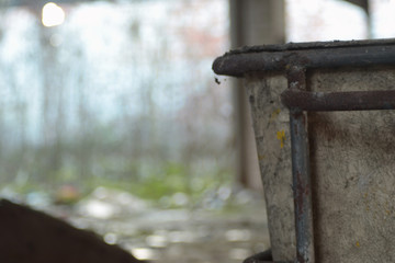 Cart in old abandoned mill