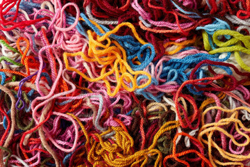 Colorful collection of wool for knitting and weaving