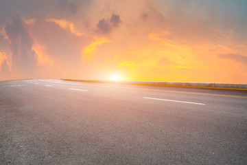 Road surface and sky cloud landscape..