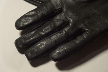 Soft black leather glove