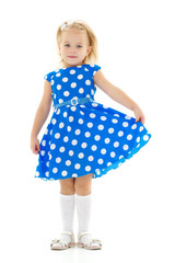 The little girl is full-length.