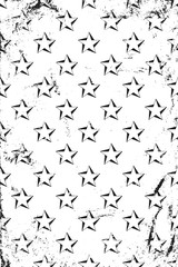 Grunge pattern with stars spin. Vertical black and white backdrop.