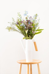 nice spring flower bouquet on the white background