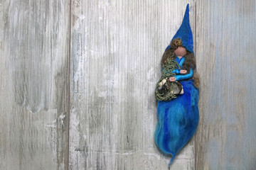 handgemachte Figur aus Filz, Filzfigur, Filzfee