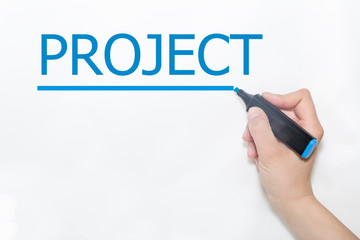 The word PROJECT text