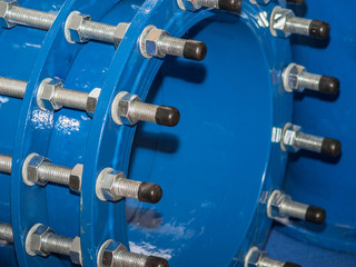 flanges, couplings, valves and pipes of an irrigation water