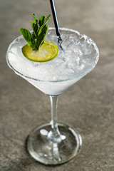 tasty alcoholic old fashioned cocktail in the bar