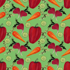 watercolor painted vegetables