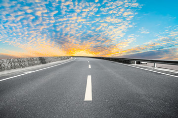 Road surface and sky cloud landscape..