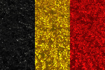 Belgia flag with texture of leaves and bushes. Background wallpaper for installation and design....