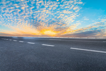 Road surface and sky cloud landscape..