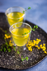 Traditional italian lemon alcohol drink limoncello