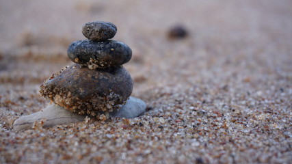 Stack of stones in beach