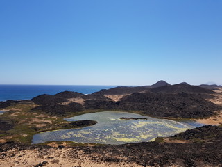 A small lake on Isla de Lobos near Fuerteventura