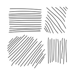 Hand lines sketch set vector stripes.