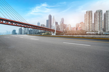 Fototapeta premium Urban Road, Highway and Construction Skyline