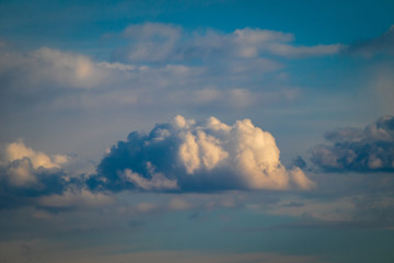 Beautiful dramatic blue sky clouds after rain background