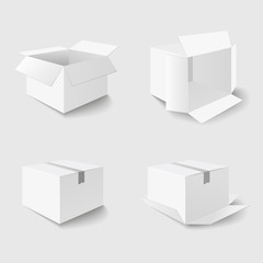 Empty white сarton boxes