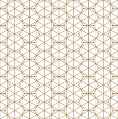 Seamless japanese pattern shoji kumiko in golden.