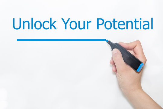 The text Unlock Your Potential 
