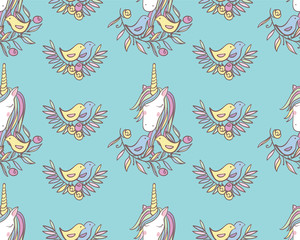 Unicorn Rainbow seamless pattern - girls scrapbook paper. Perfect for wrapping presents, scrapbook pages, cards, party decorations, book/journal cover, product design, apparel, planners, invitations