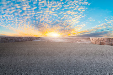 Road surface and sky cloud landscape..