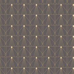 Gold on grey hexagon fan graphic patterm