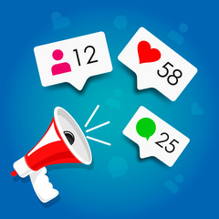 Social media. Like. Heart. Comment