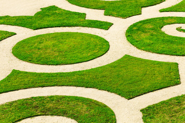 Green parterre of Versailles Palace orangery France