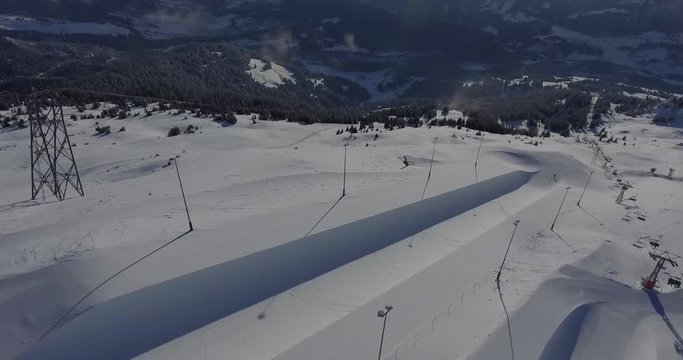 Skiing in Laax, Switzerland 4k Drone