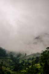 Fototapeta na wymiar Foggy landscape, northeastern Vietnam