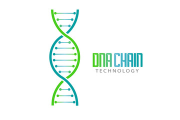 DNA chain with theards Logo Ilustration