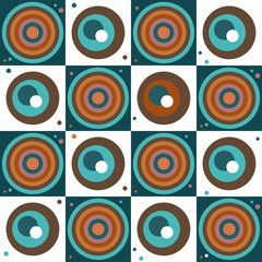 Abstract Geometric Pattern Background With Colorful Squares And Circles