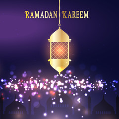 Ramadan Kareem background with hanging lantern
