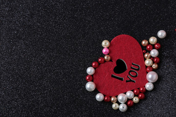 Frame of red hearts on Valentine's Day. Empty space for your text. White background