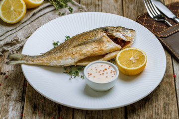 Dorado on grill