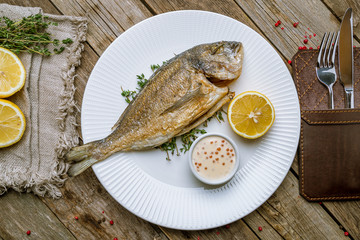 Dorado on grill