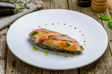 baked eggplant on plate