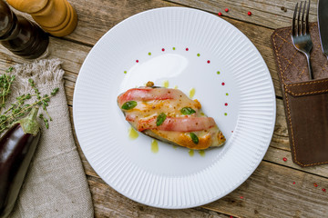 baked eggplant on plate