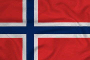 Fototapeta premium Flag of the Norway from the factory knitted fabric. Backgrounds and Textures