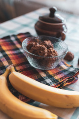 Oatmeal cookies with banana  on the table