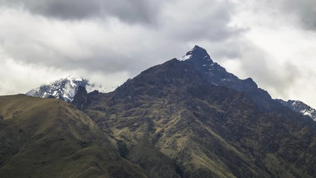 Timelapse of La Veronica, snowy mountain, peru