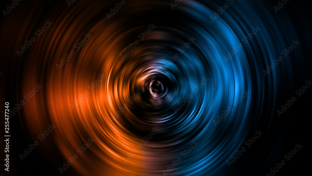 Aufkleber 3d rendering of abstract fire and ice circular element against (vs) each other background. heat and 